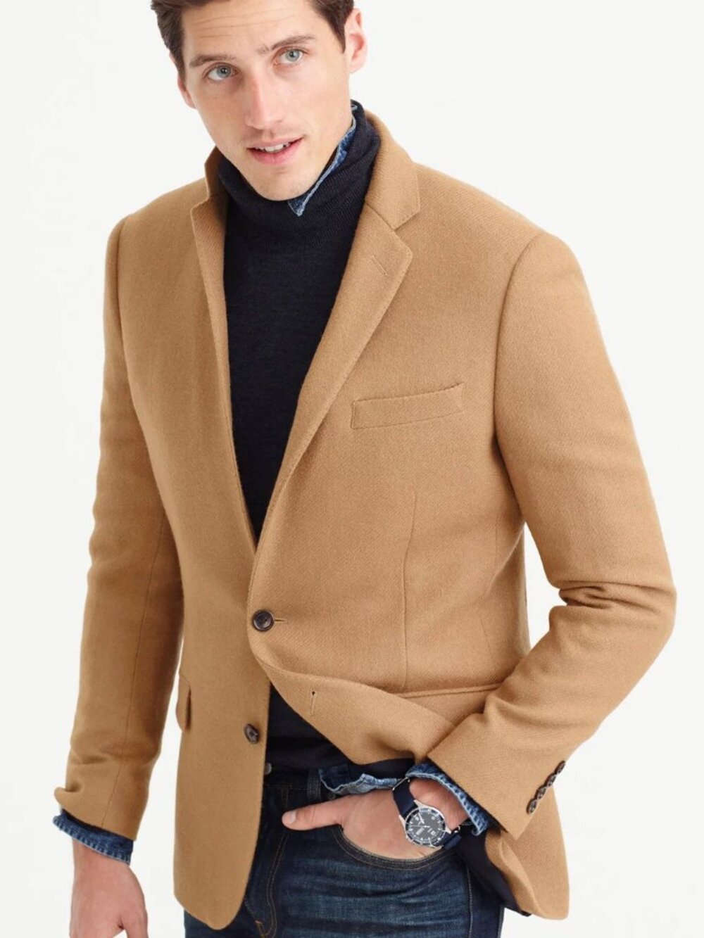 Vintage AQUASCUTUM London Camel Hair Blazer Jacket - See Measuements